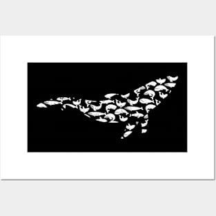 Whale Shape Silhouette Illustration Tank Top Posters and Art